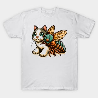 FUNNY CAT AND CICADAS 2024 DESIGN FOR GIRL AND BOY KIDS T-Shirt